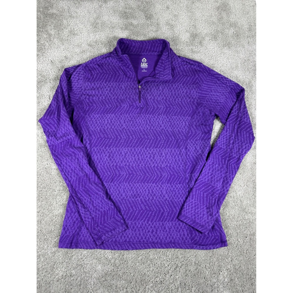 Tasc Performance Purple Geometric MOSOtech Quarter Zip Pullover Womens Large